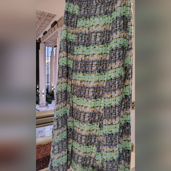 FREE PEOPLE GORGEOUS JEWEL TONE HAND-BLOCK PRINTED SILK MAXI DRESS Sz OS - Picture 14 of 16